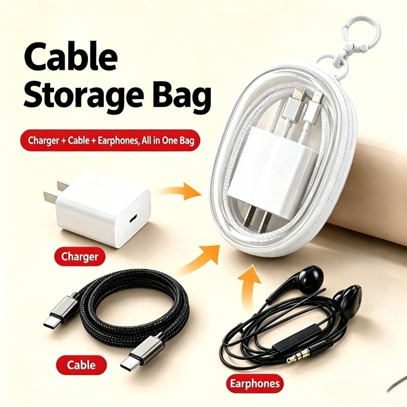 Cable Organizer Bag - Tas Penyimpanan Kabel Data Tahan Air
