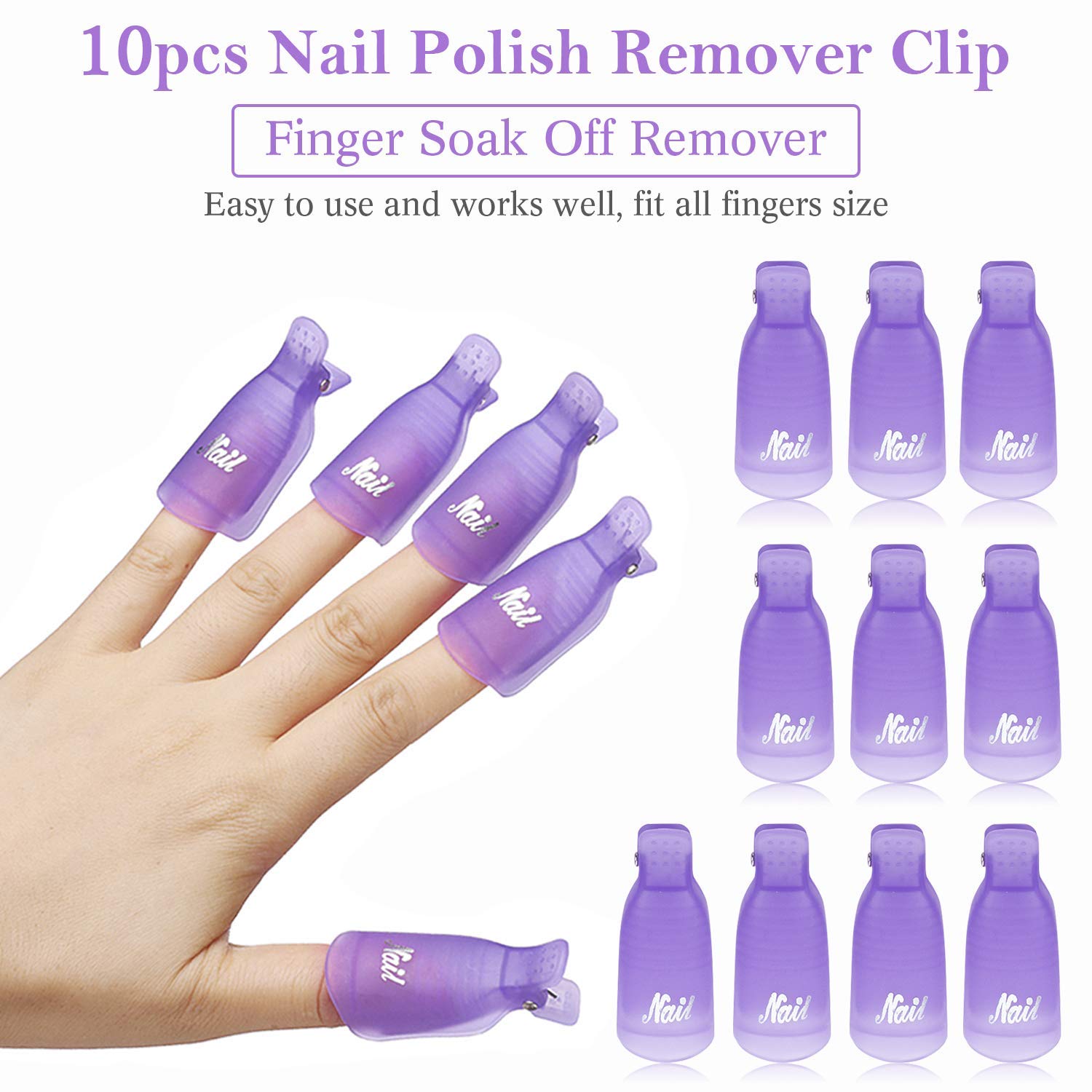 Nail Tech Accessories - 10Pcs Penjepit Plastik untuk Melepas Kutek