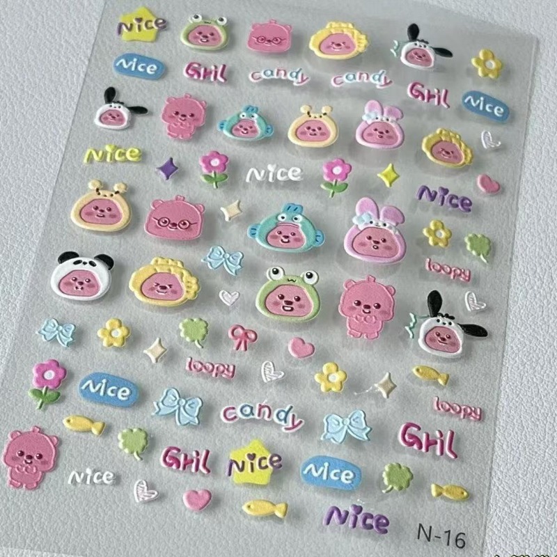 Stiker timbul 3D berbentuk loo - Nail Tech Accessories ulasan dan harga