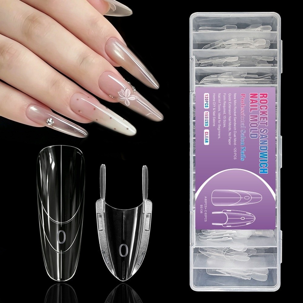 120pcs Cetakan Kuku Bentuk Rok - Nail Tech Accessories ulasan dan harga